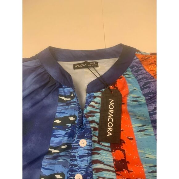 Multicolored Button Down Blouse - Picture 4 of 8